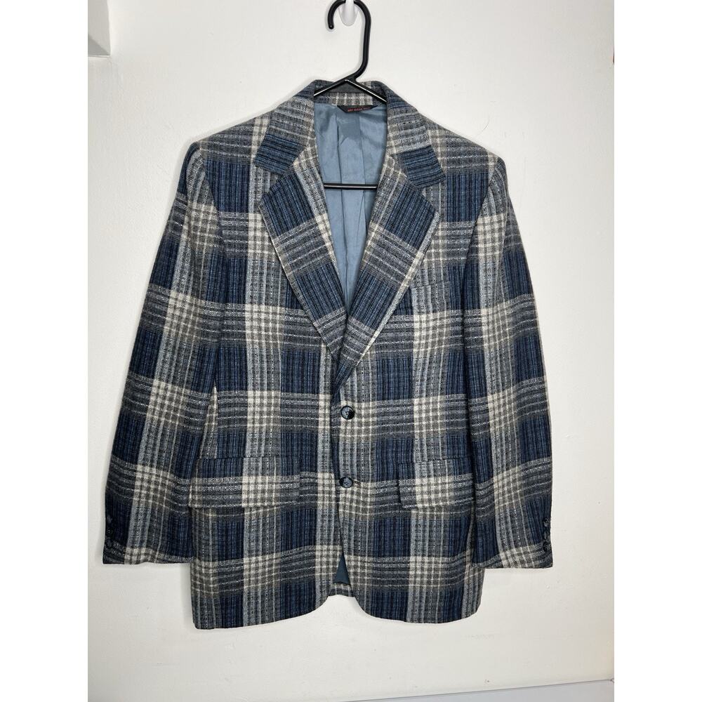 Vintage Mavest Blue Plaid Retro Blazer Jacket Men’s Size 42